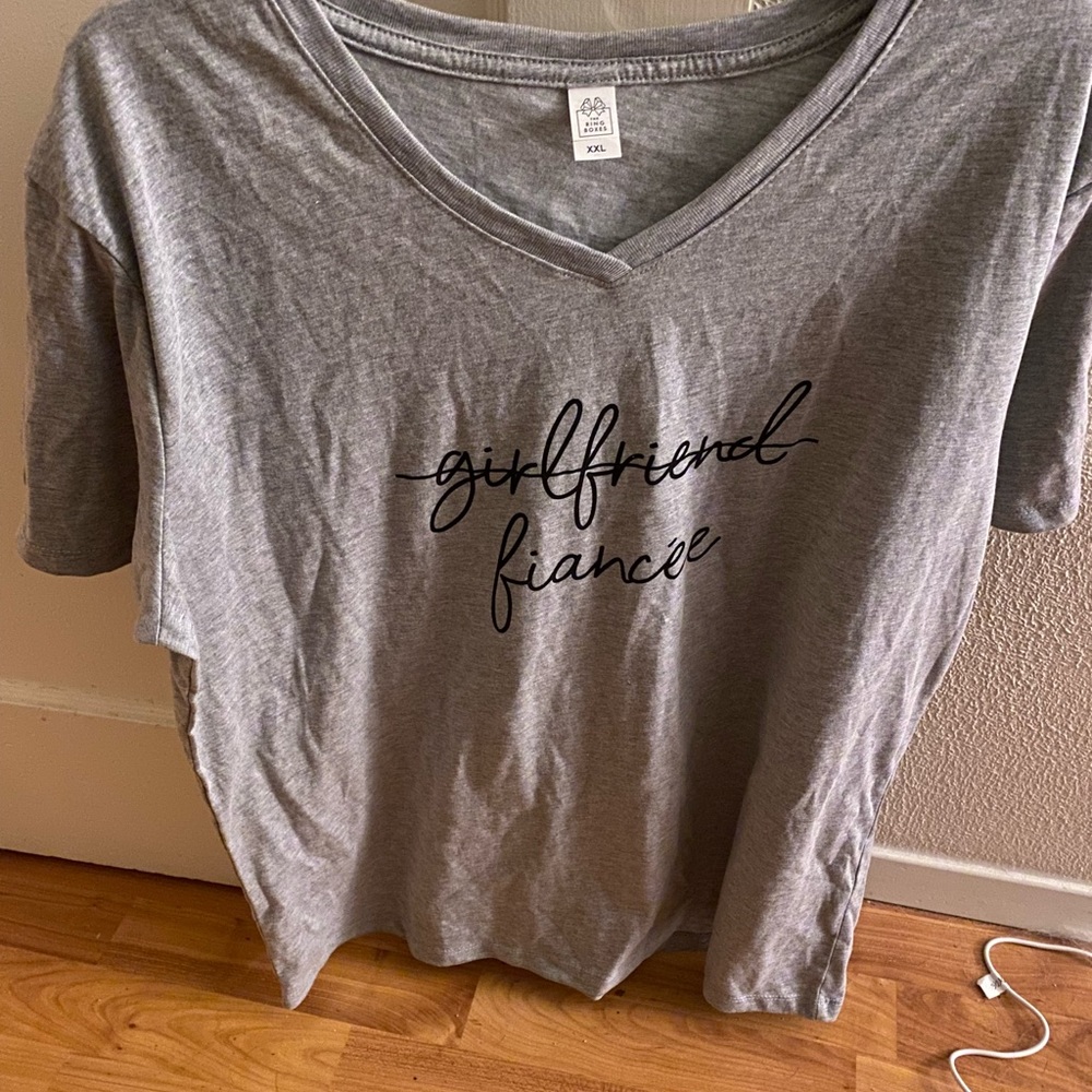 COPY - Girlfriend to fiancé v-neck tshirt.